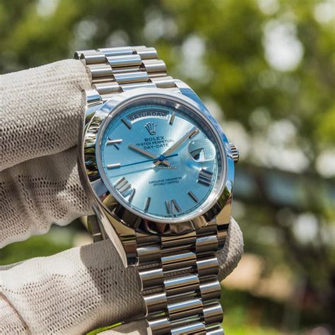 rolex day date 40 platinum ice blue dial price